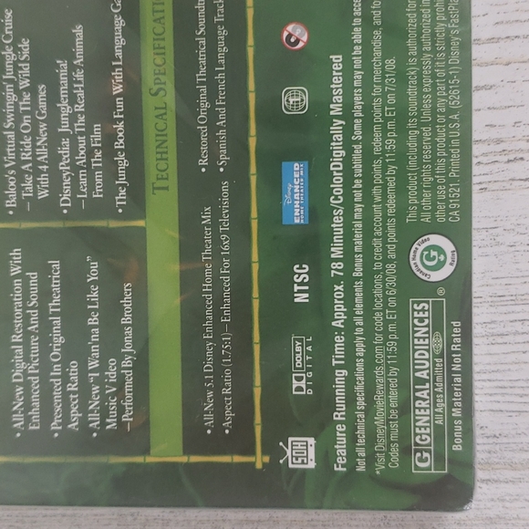 Walt Disney's The Jungle Book 40th Anniversary Edition DVD NEW - Picture 4 of 5